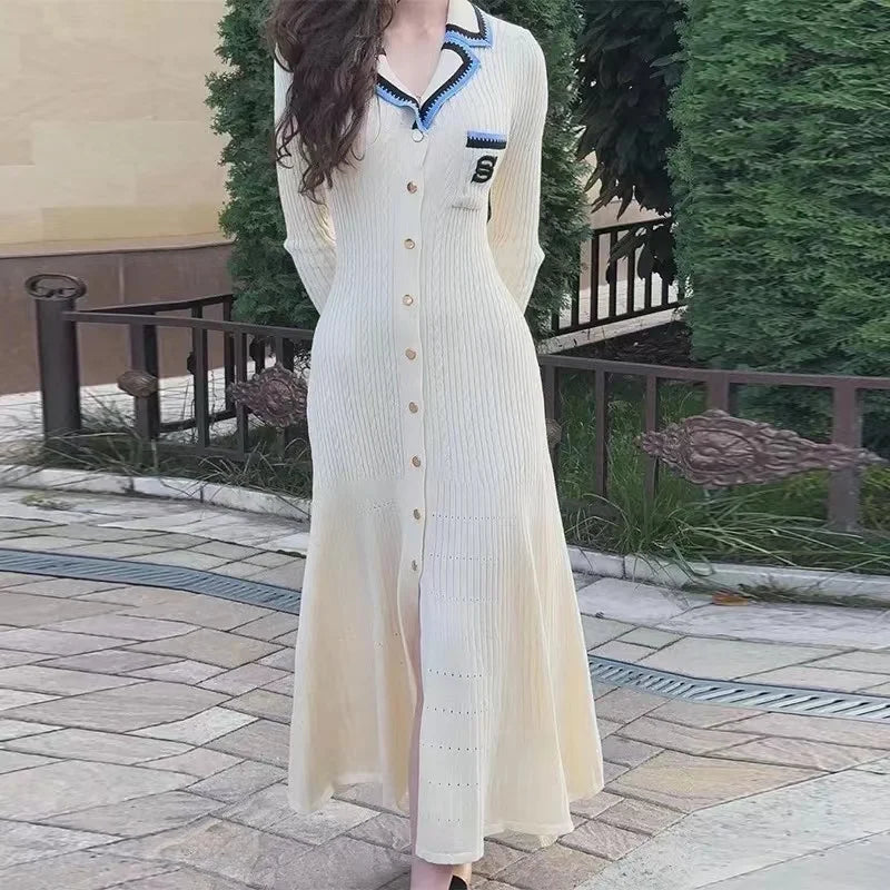 Women's Slim Knitted Long Dress