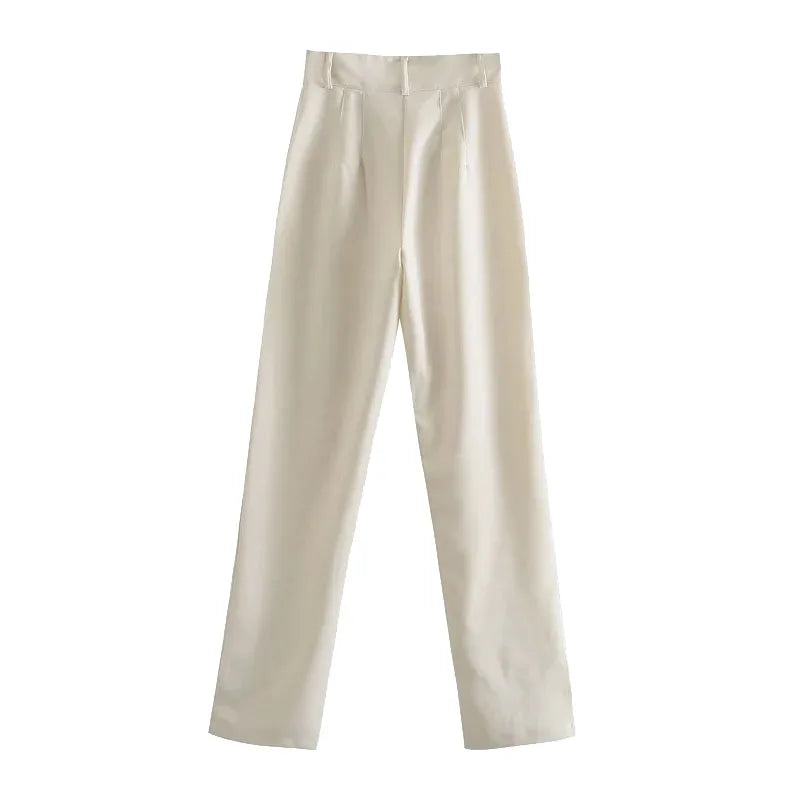 Women High Waist Straight Pants