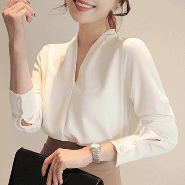 Fashion V-Neck Chiffon Shirt