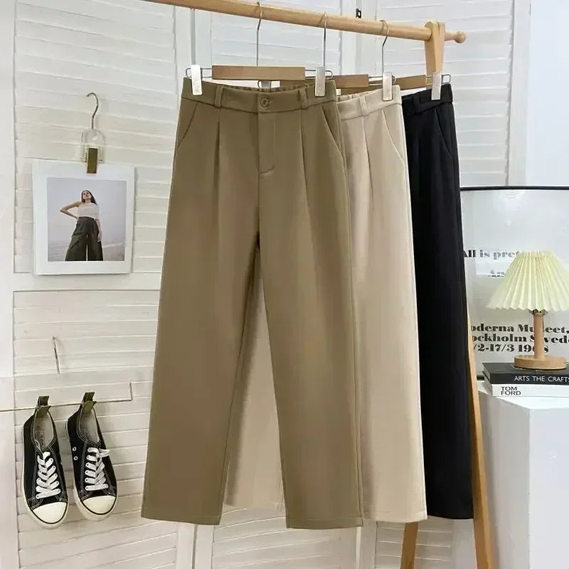 Women's Woolen High-Waist Pants