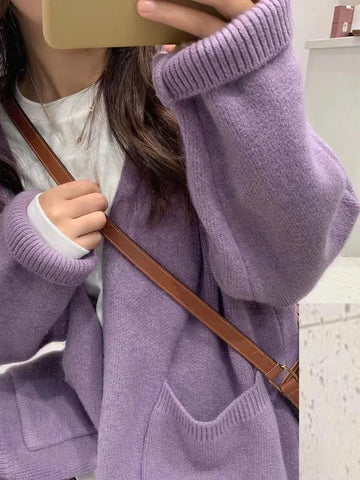 Oversized Casual Knit Cardigan Women