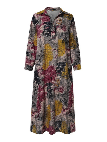 Autumn Floral Shirt Dress