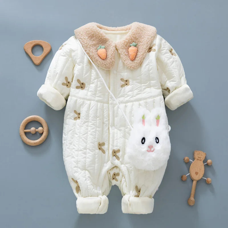 2PCS Winter Baby Bunny Romper Set