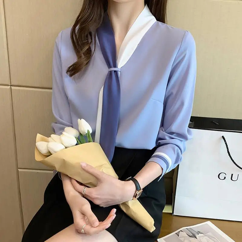 Women Patchwork Elegant Blouse