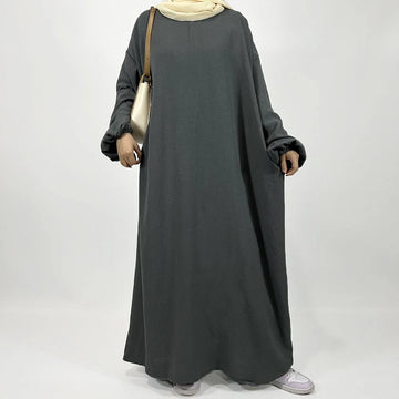 Straight Cut Crepe Abaya Dress