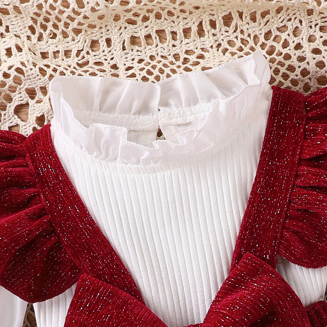 Baby Girl Lace Collar Dress Set