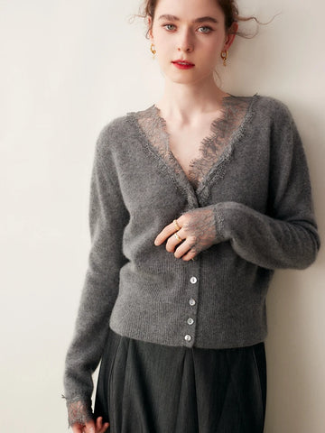 Cashmere Lace Design Cardigan