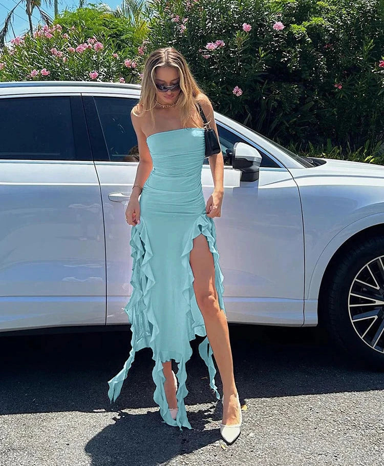 Weird Puss Elegant Strapless Dress