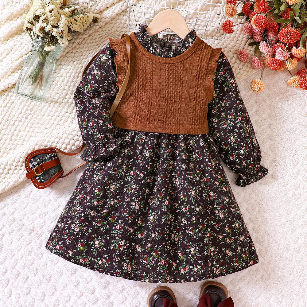 Girls Floral Tank Dress Set