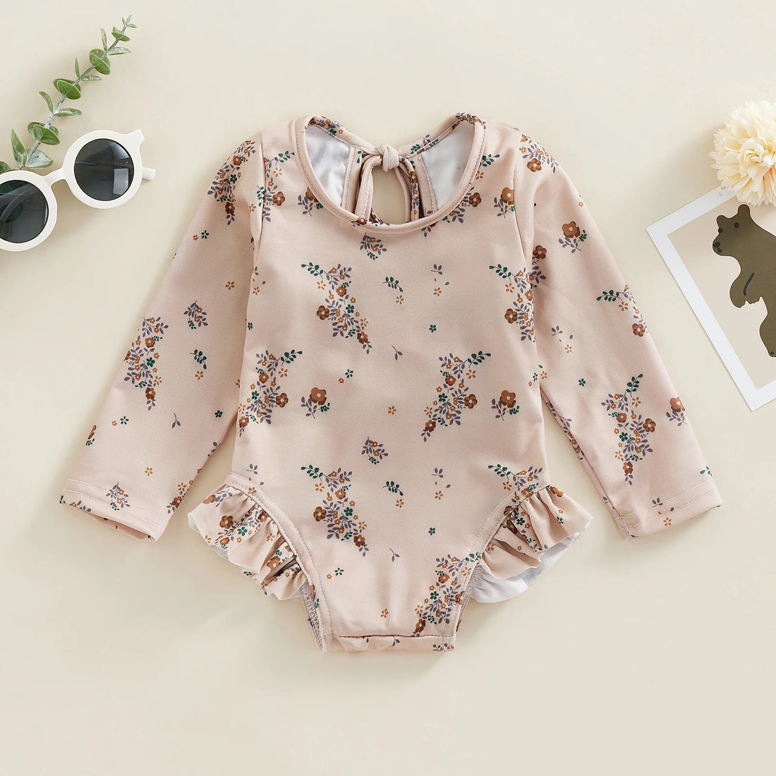 Baby Girls' Floral Swim Bodysuit