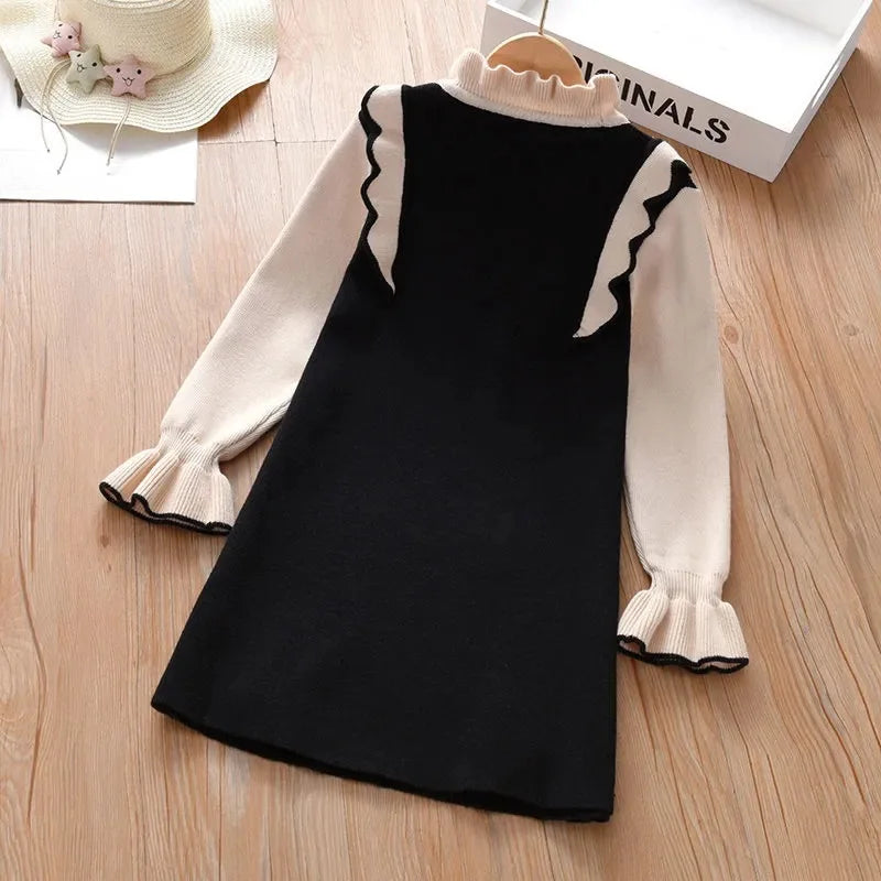 Girls Bowtie Knit Sweater Dress