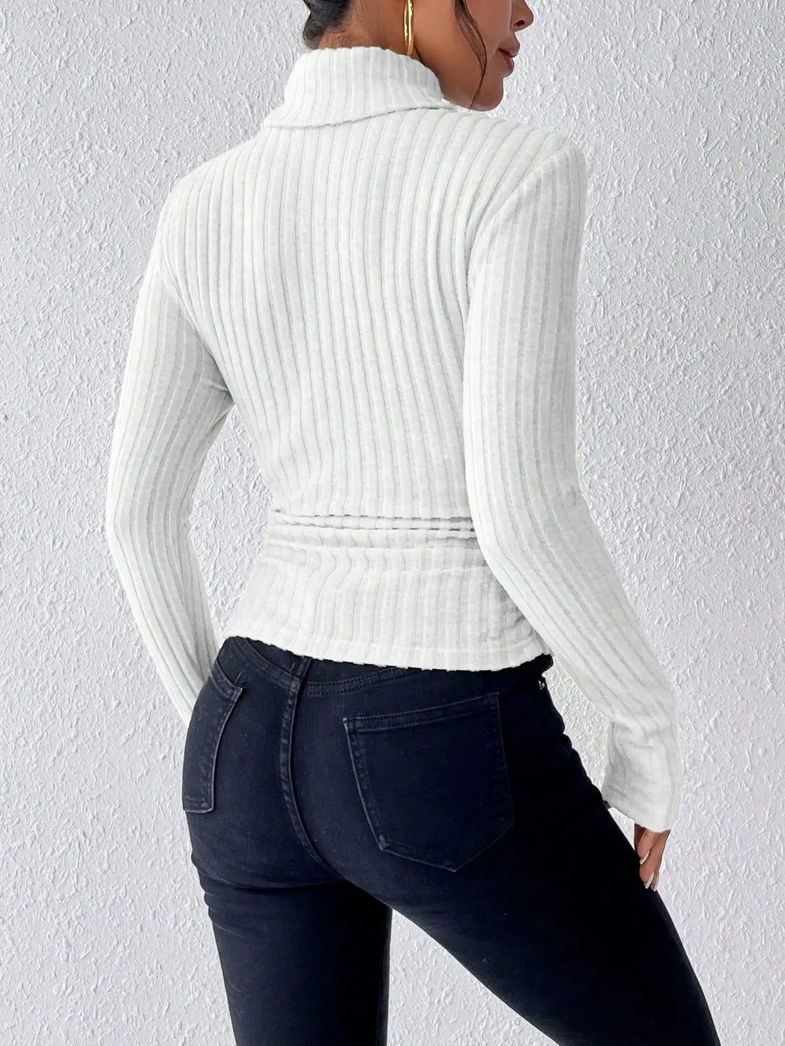 Women High-Neck Slim Top