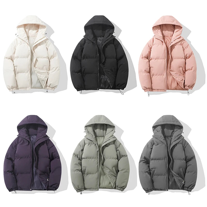 Snug High-Neck Hooded Puffer Jacket