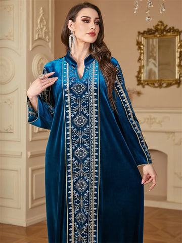 Ramadan Embroidery Velvet Abaya