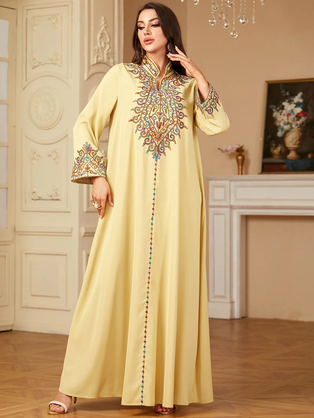 Embroidered Muslim Eid Party Dress