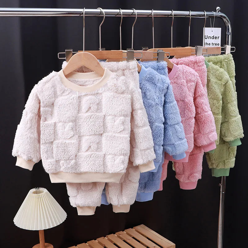 Winter Children's Flange Pajama Set