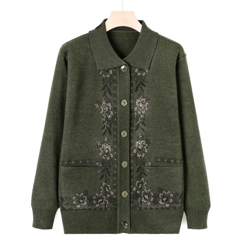 Lapel Woolen Knitted Cardigan