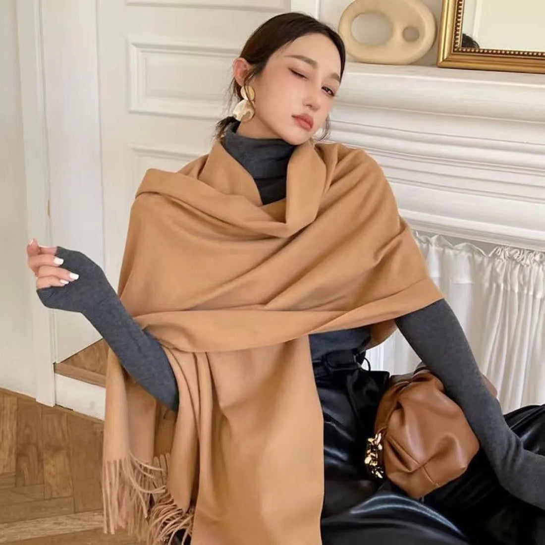Women's Warm Checkered Scarf