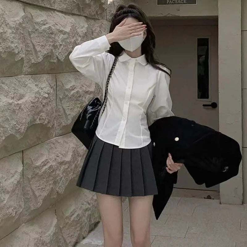 Korean Preppy Long Sleeve Shirt