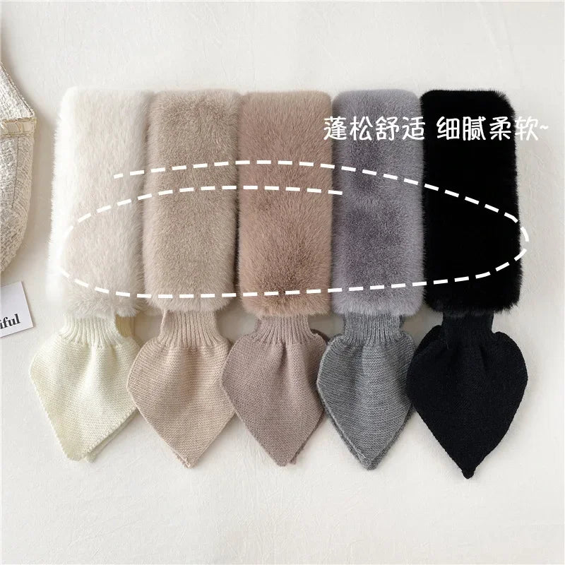 Female Scarves Winter Women Cross Straps Shawl Soft Neck Scarf Girls Autumn Winter Knitted All-Match Sweet Versatile Scarf