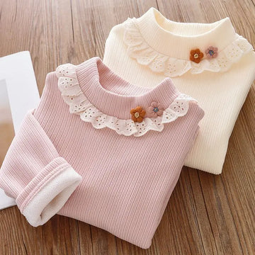 Girls' Lace Warm Top