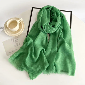 Solid Color Cotton Linen Scarf