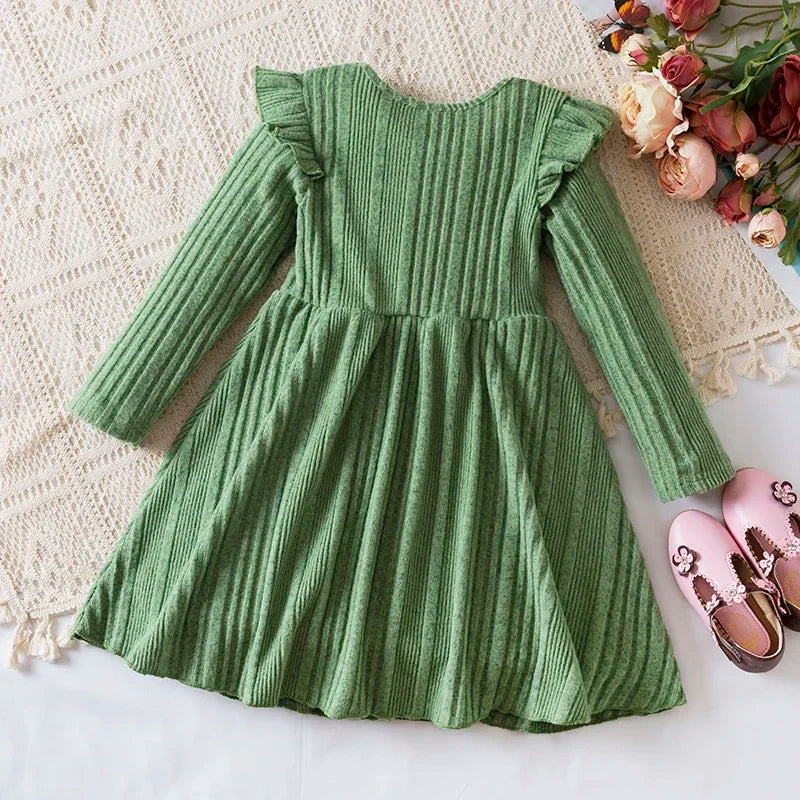 Baby Girls Knitted Ruffle Dress