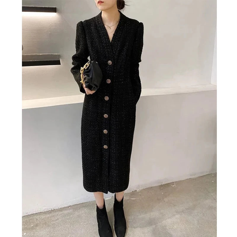 Women Hepburn Style Woolen Dress