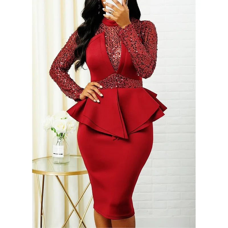 Vintage Sequined Bodycon Dress