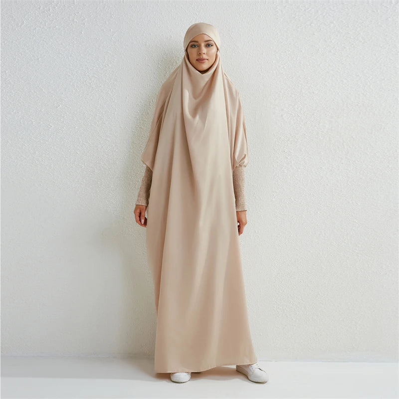 Hooded Smocking Sleeve Abaya