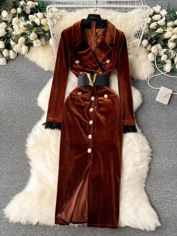 Autumn Winter Velvet Party Dress