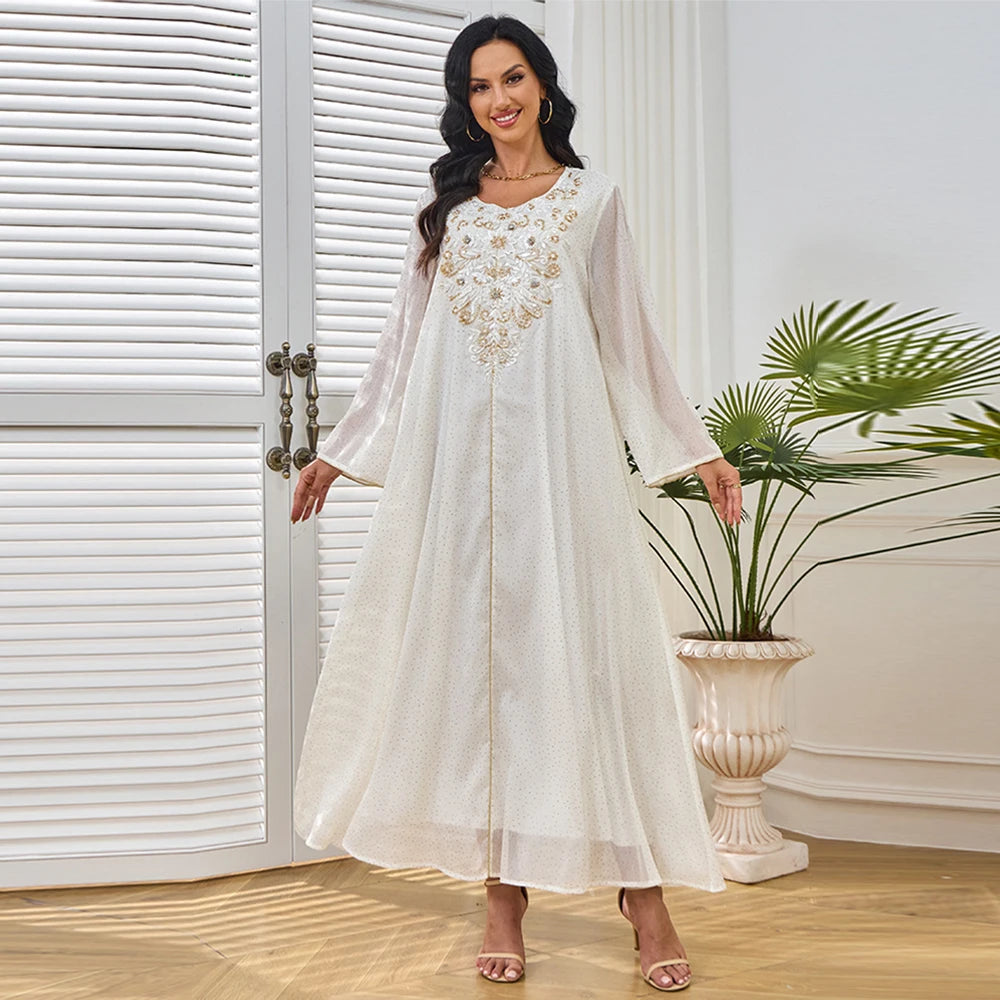 Embroidery Beads Muslim Evening Dress