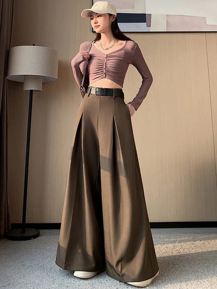 Women High Waist Wide Leg Pants