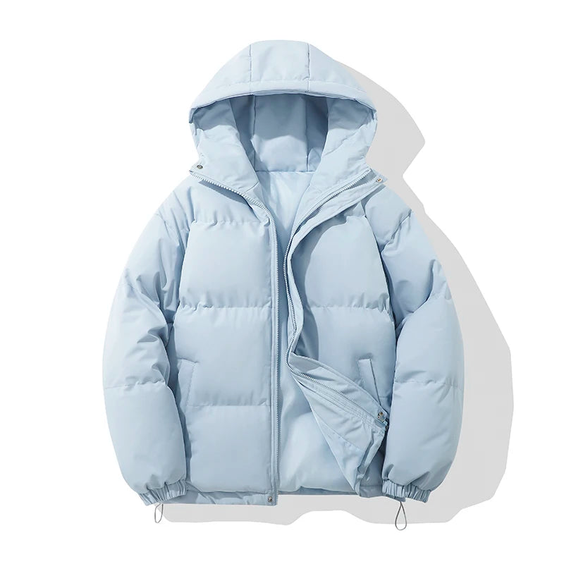 Snug High-Neck Hooded Puffer Jacket