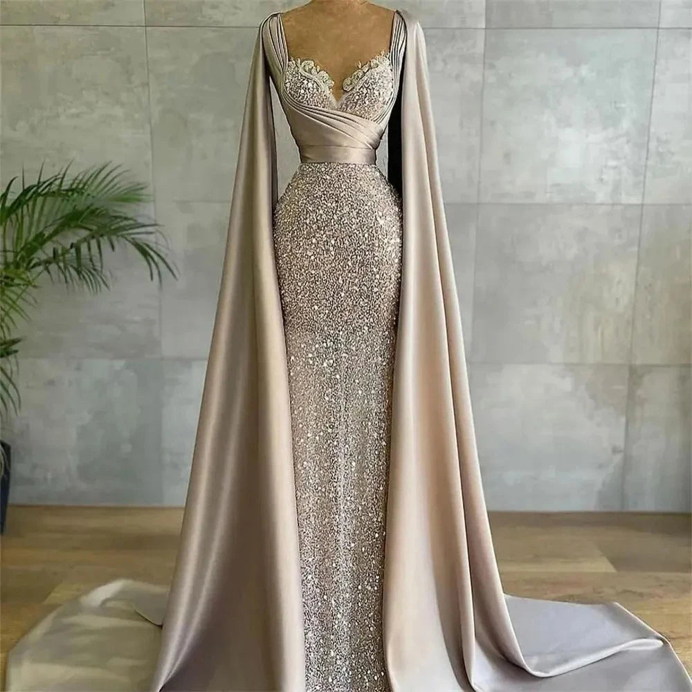 Arabic Glitter Mermaid Evening Dress