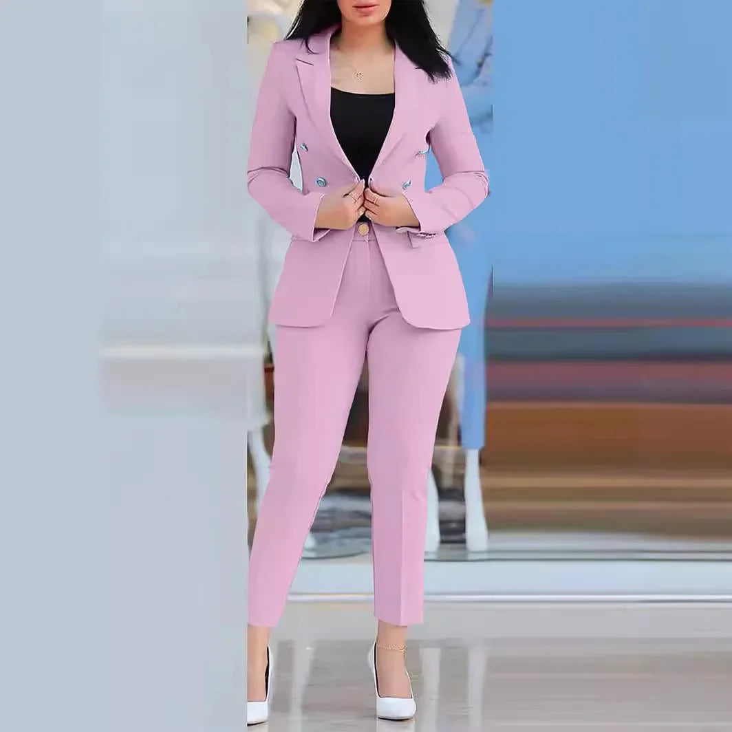 Women Office Blazer Pants Set