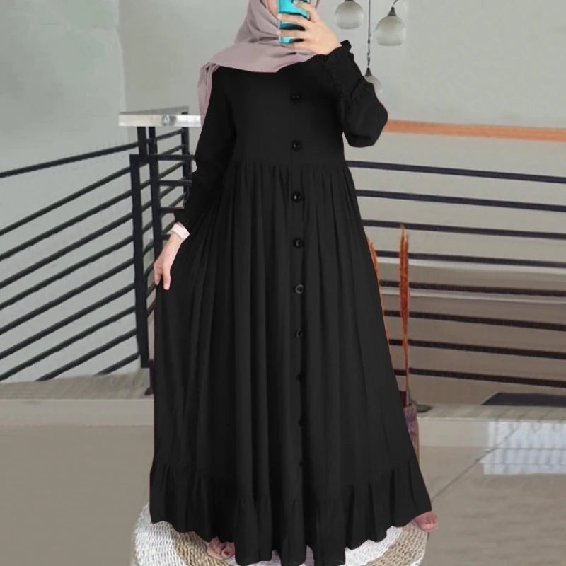 2024 Retro Cotton Abaya Dress