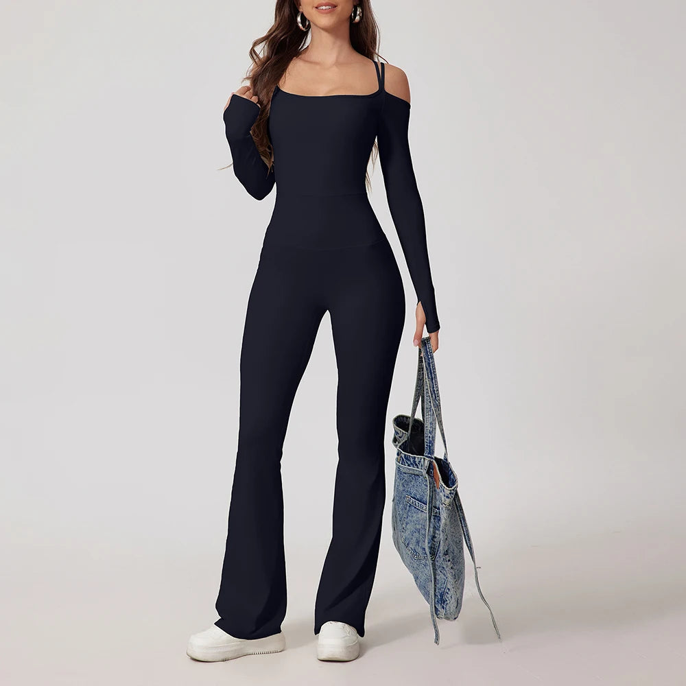 Women's Fitness Flared Yoga Jumpsuit