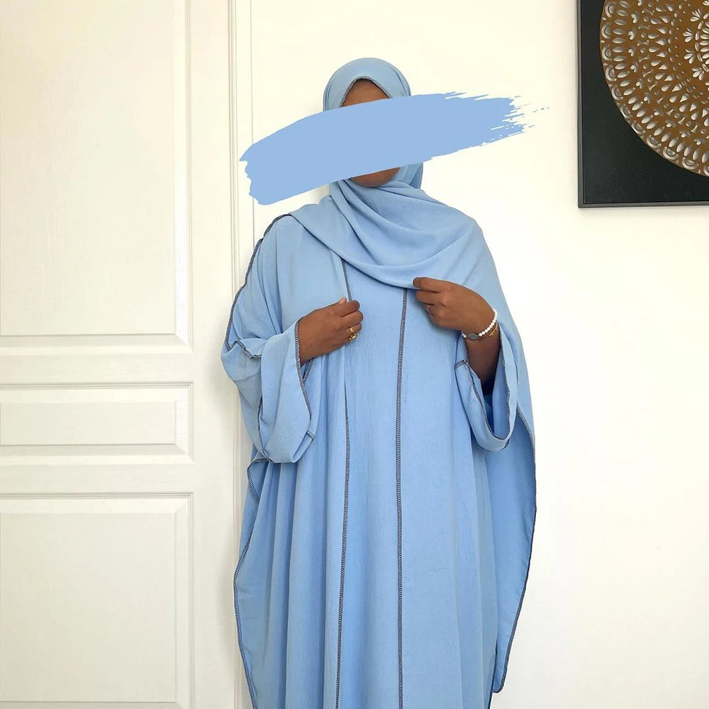 Three-Piece Abaya Set with Hijab