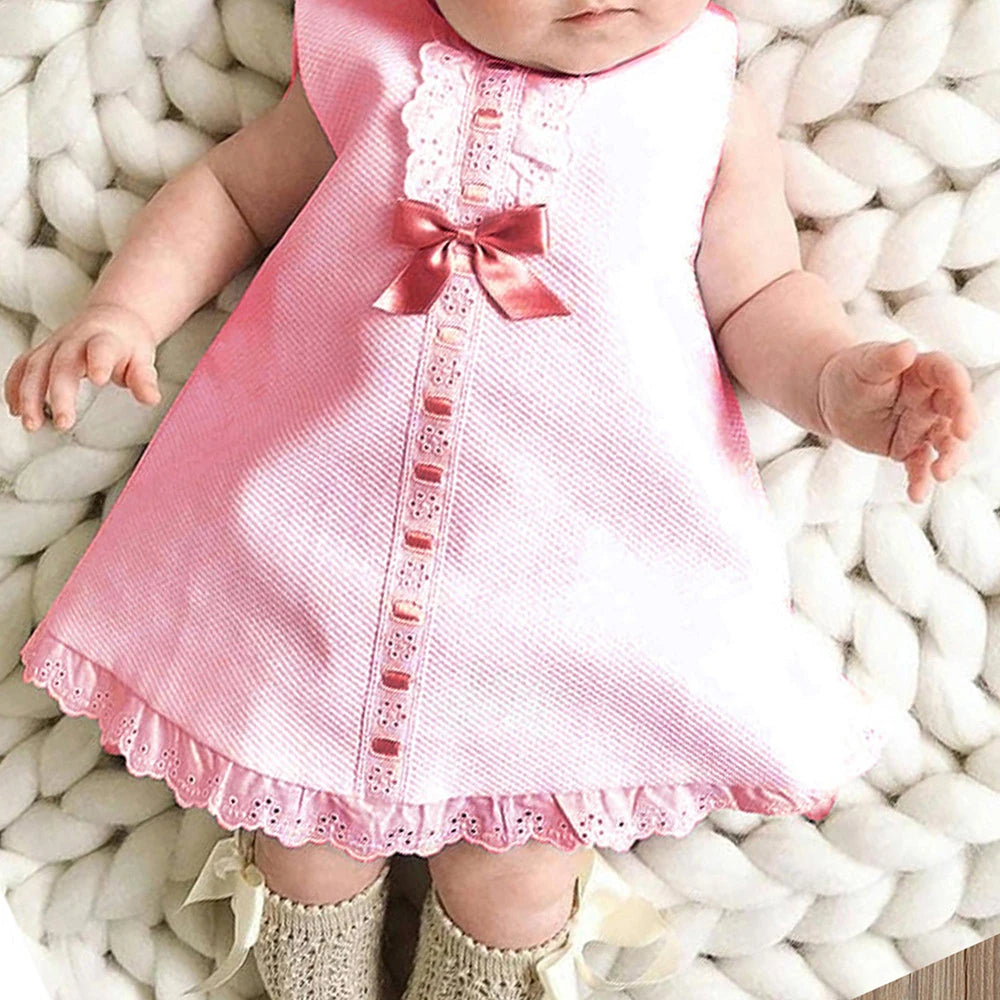 Baby Girls' Bow Lace Dress Set